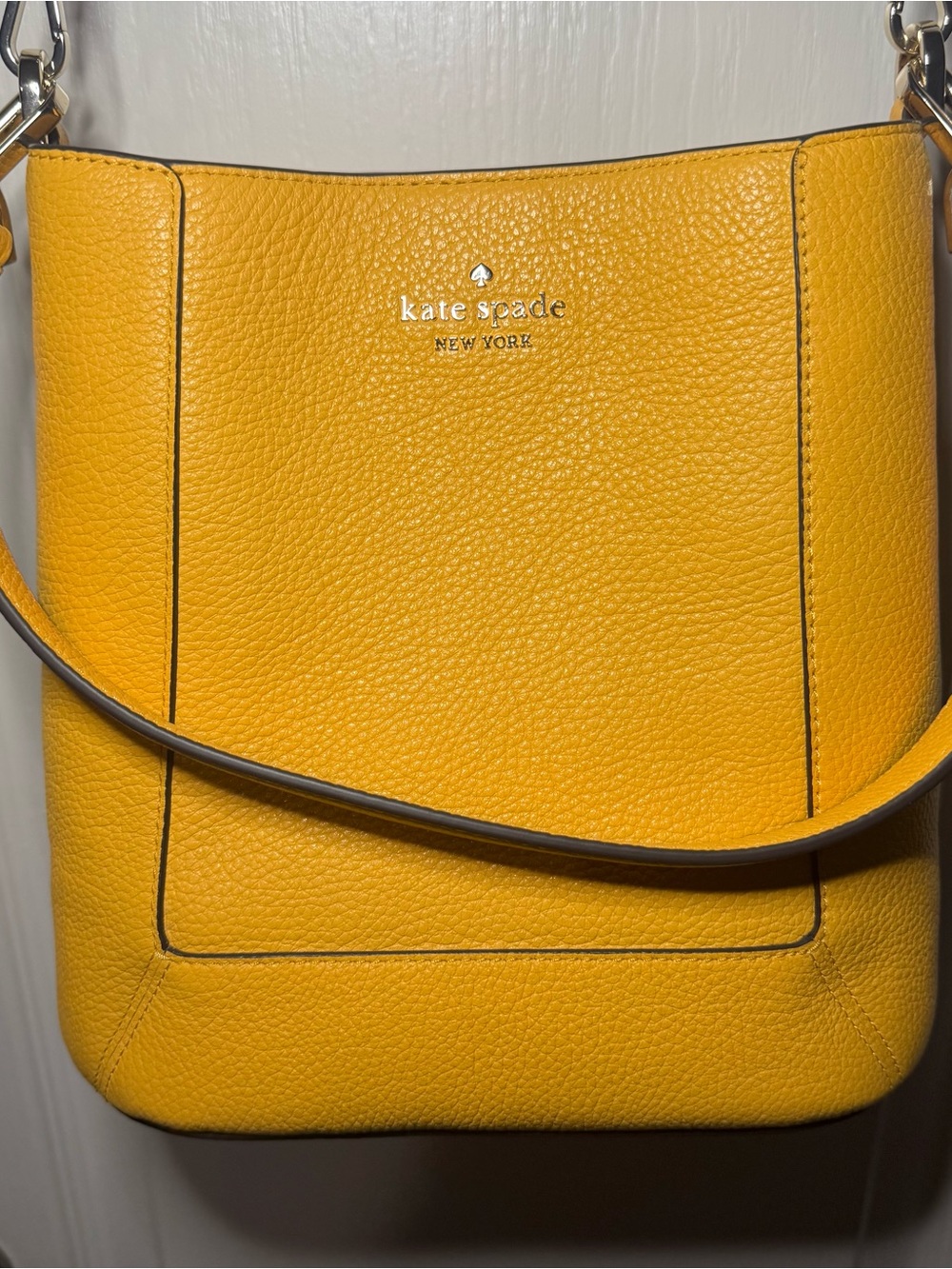 kate spade Yellow Pebbled Leather Shoulder Bag